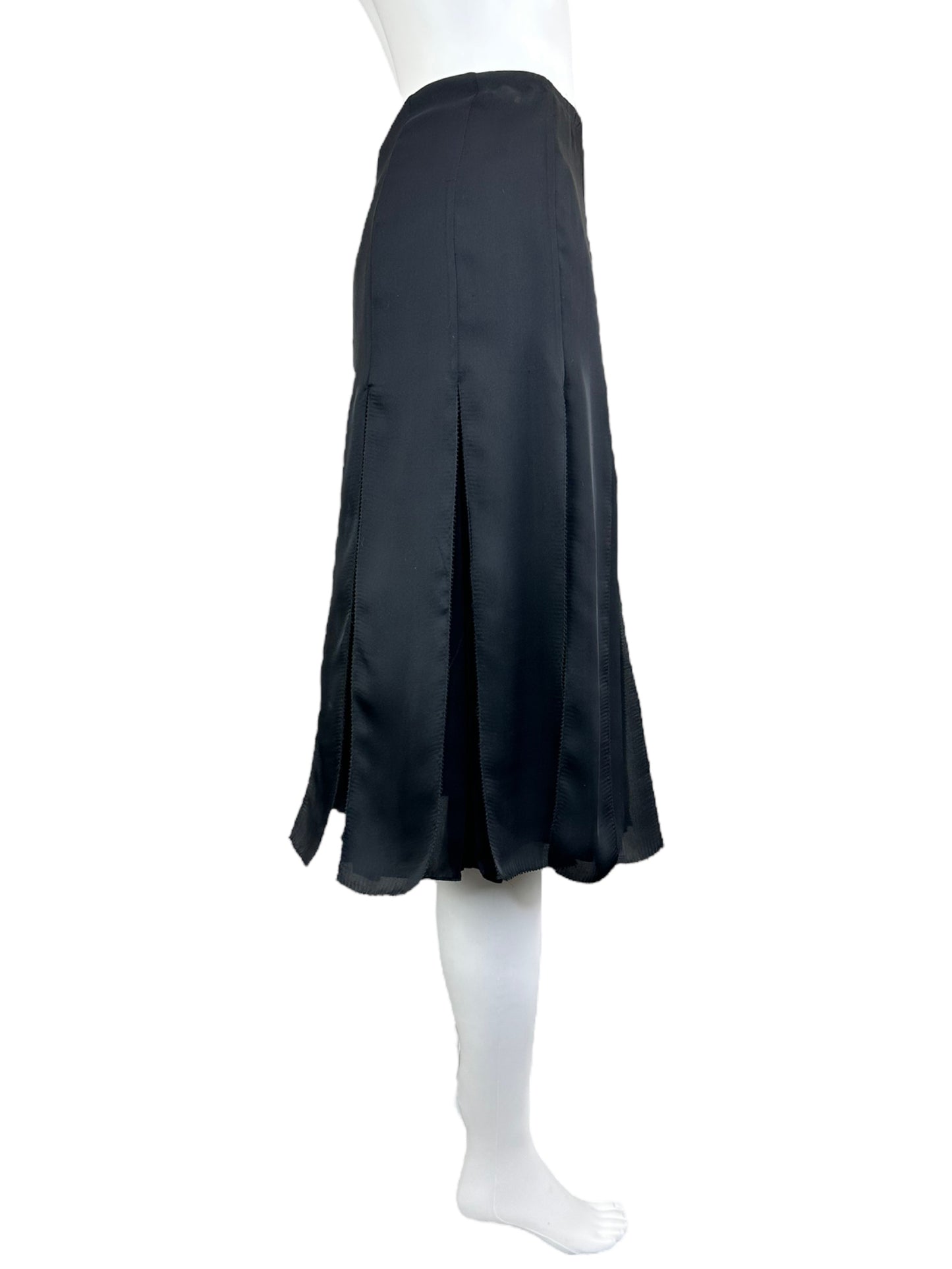 Ralph Lauren Black Label 100% Silk Black Skirt Size 6