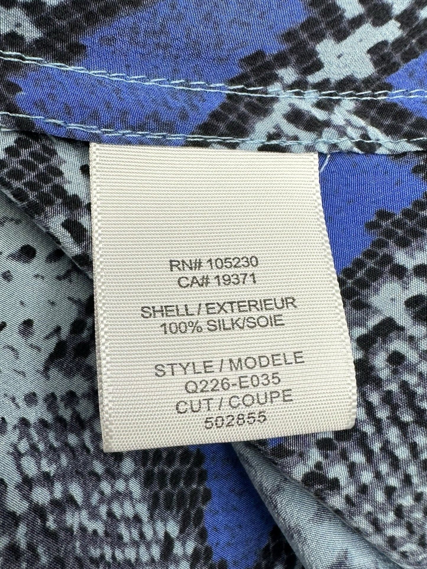 EQUIPMENT 100% Silk Blue Python Print Button-Down Shirt Size XS