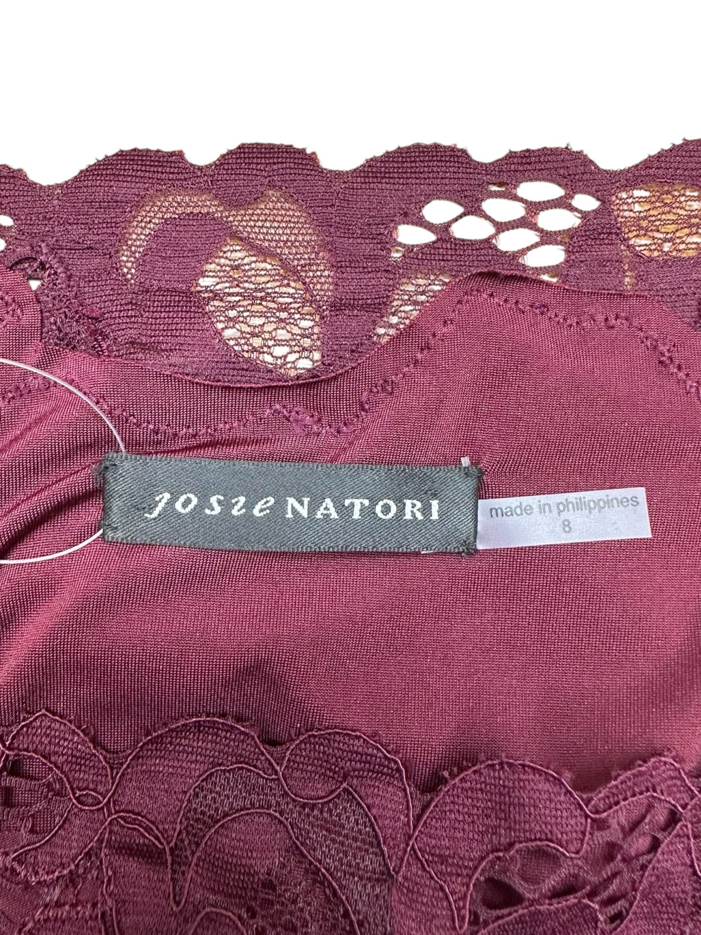 Josie Natori Purple Floral Lace Cocktail Dress Size 8