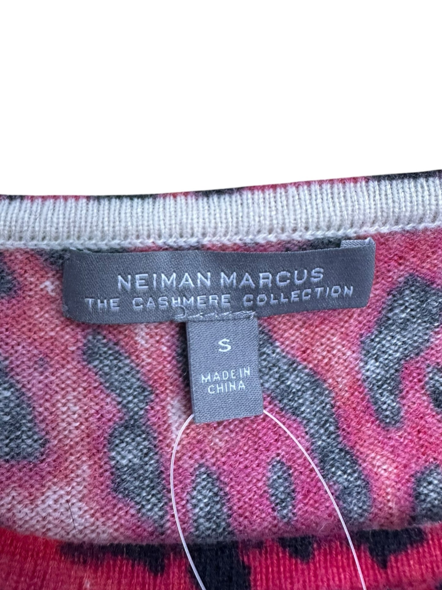 Neiman Marcus Red 100% Cashmere Leopard Print Sweater Size S