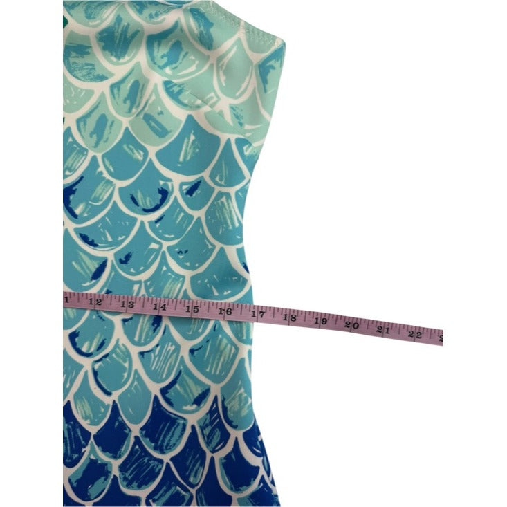 Lilly Pulitzer Blue Perla Scale Back Print Shift Dress Size M