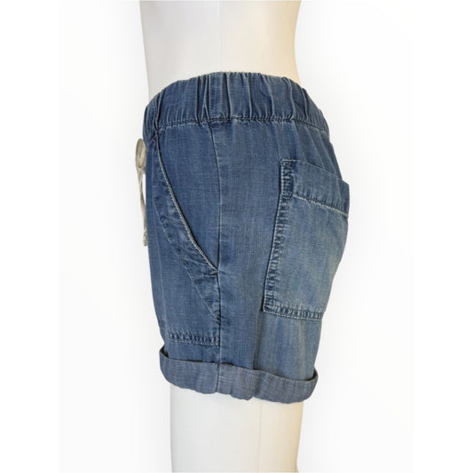 Bella Dahl Blue Chambray Pull-on Shorts Size XS