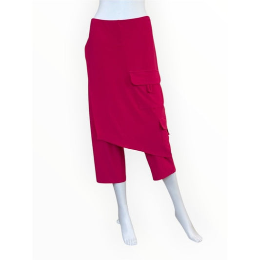 Sympli Pink Asymmetric Wrap-style Overlay Layer Pants Size 14