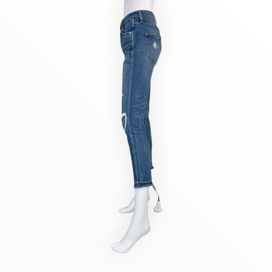 AMO Denim BABE Dive Bar Destroyed Jeans High Rise Size 26