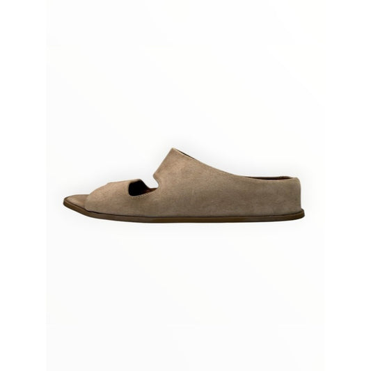 AQAUTALIA Tan Suede Abbey Weatherproof Slide Sandals Size 8.5