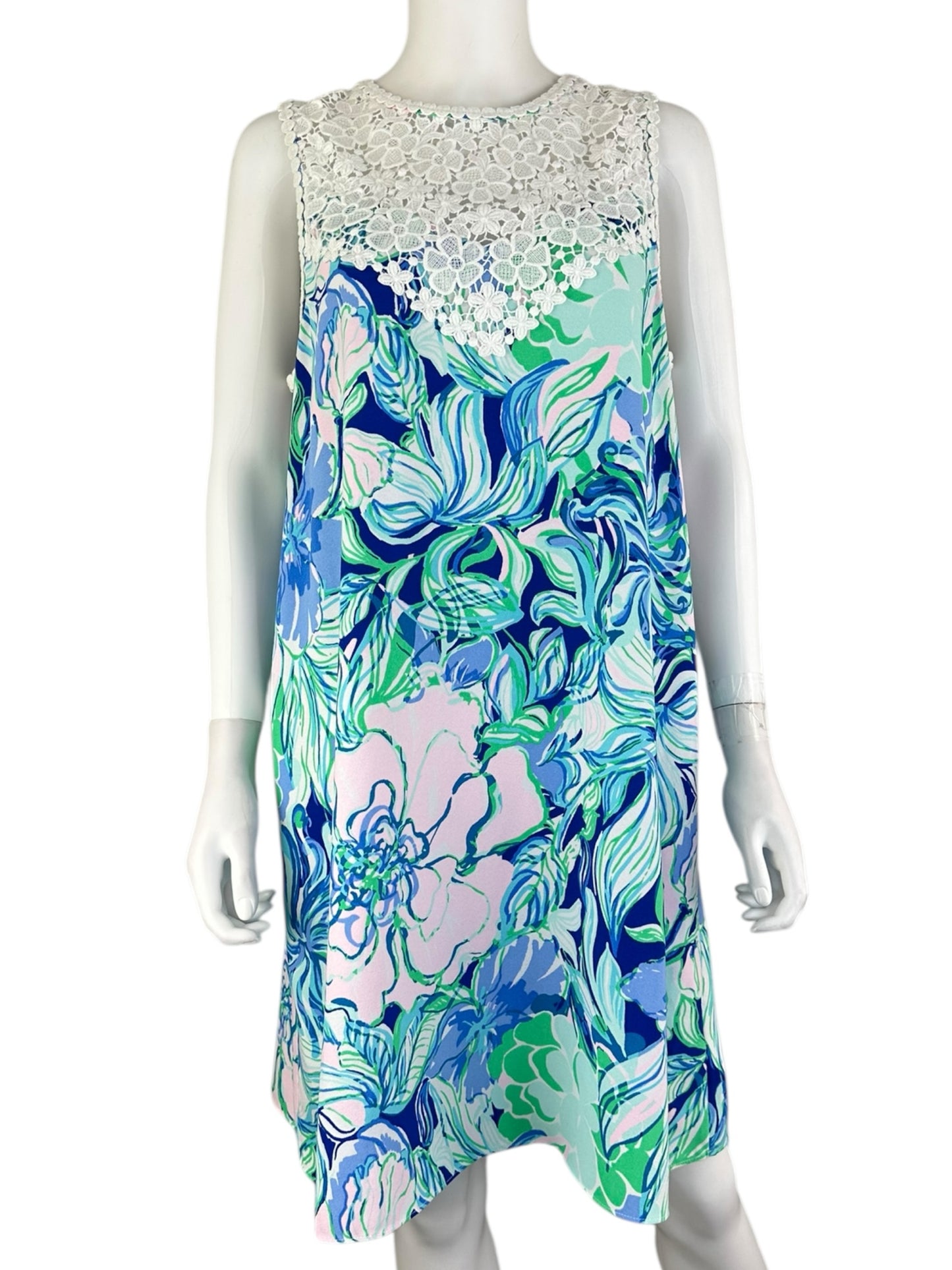 Lilly Pulitzer Blue and Green Mini Dress Size 14