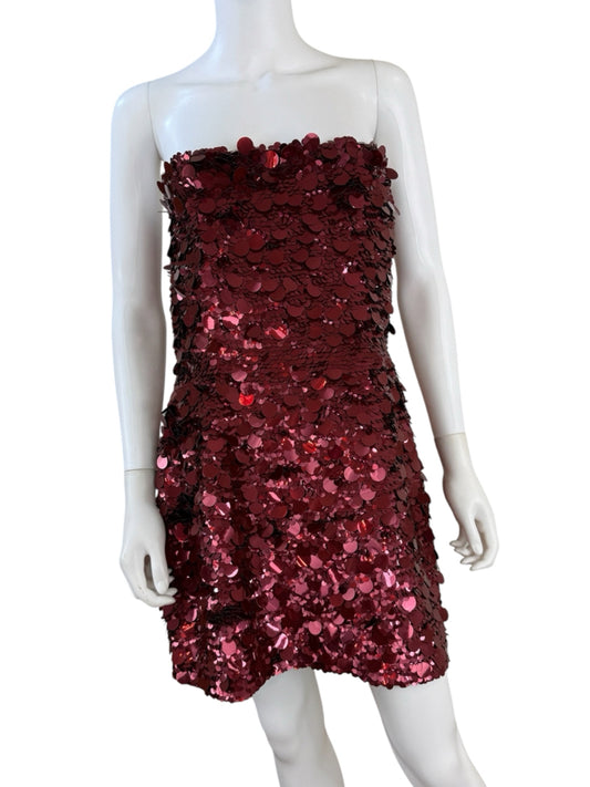 RETROFETE NWT Red Mulberry Sequined Nolia Strapless Formal Dress Size XXL