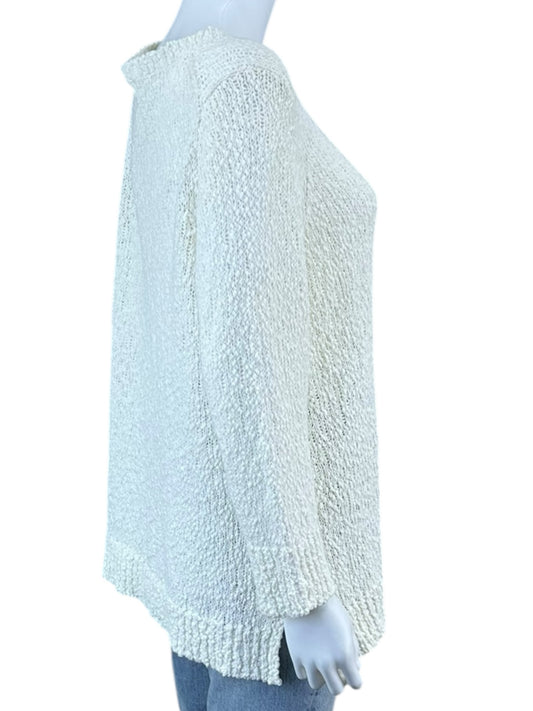 LILLA P White 100% Cotton Sweater Size L