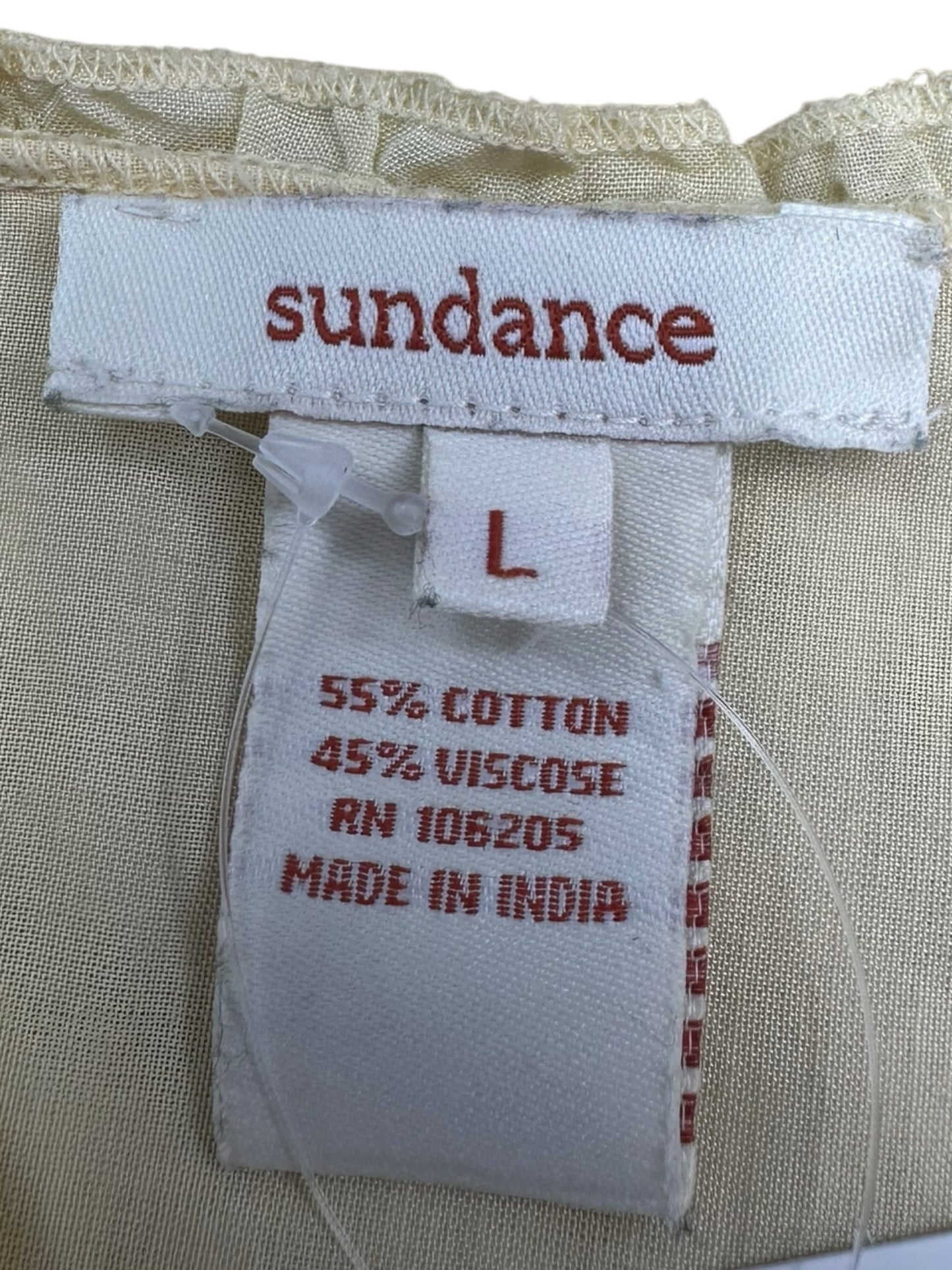 sundance Yellow Embroidered Blouse Size L