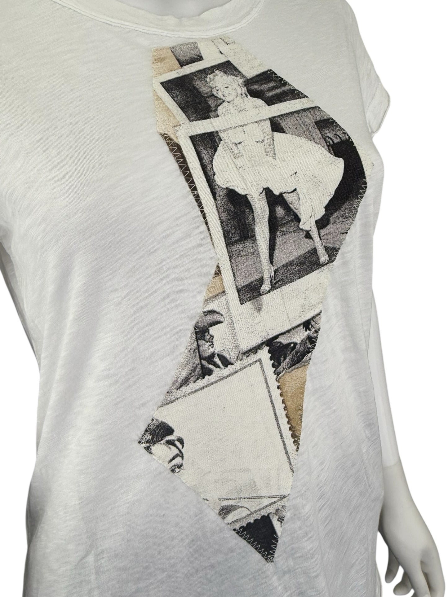 Michael Stars White Graphic Tee Size O/S