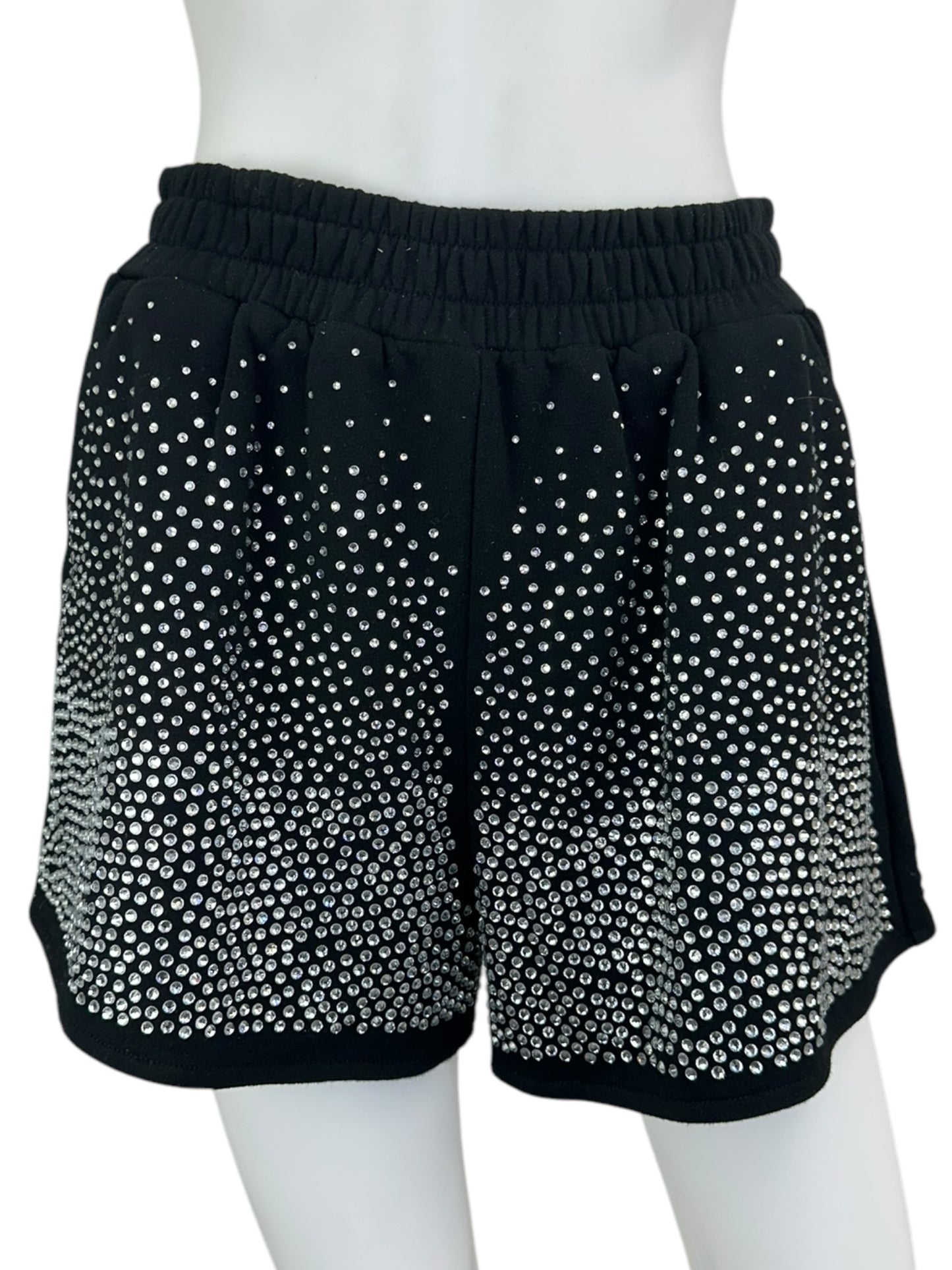 Queen of Sparkles Black Rhinestone Two Piece Set Size XS