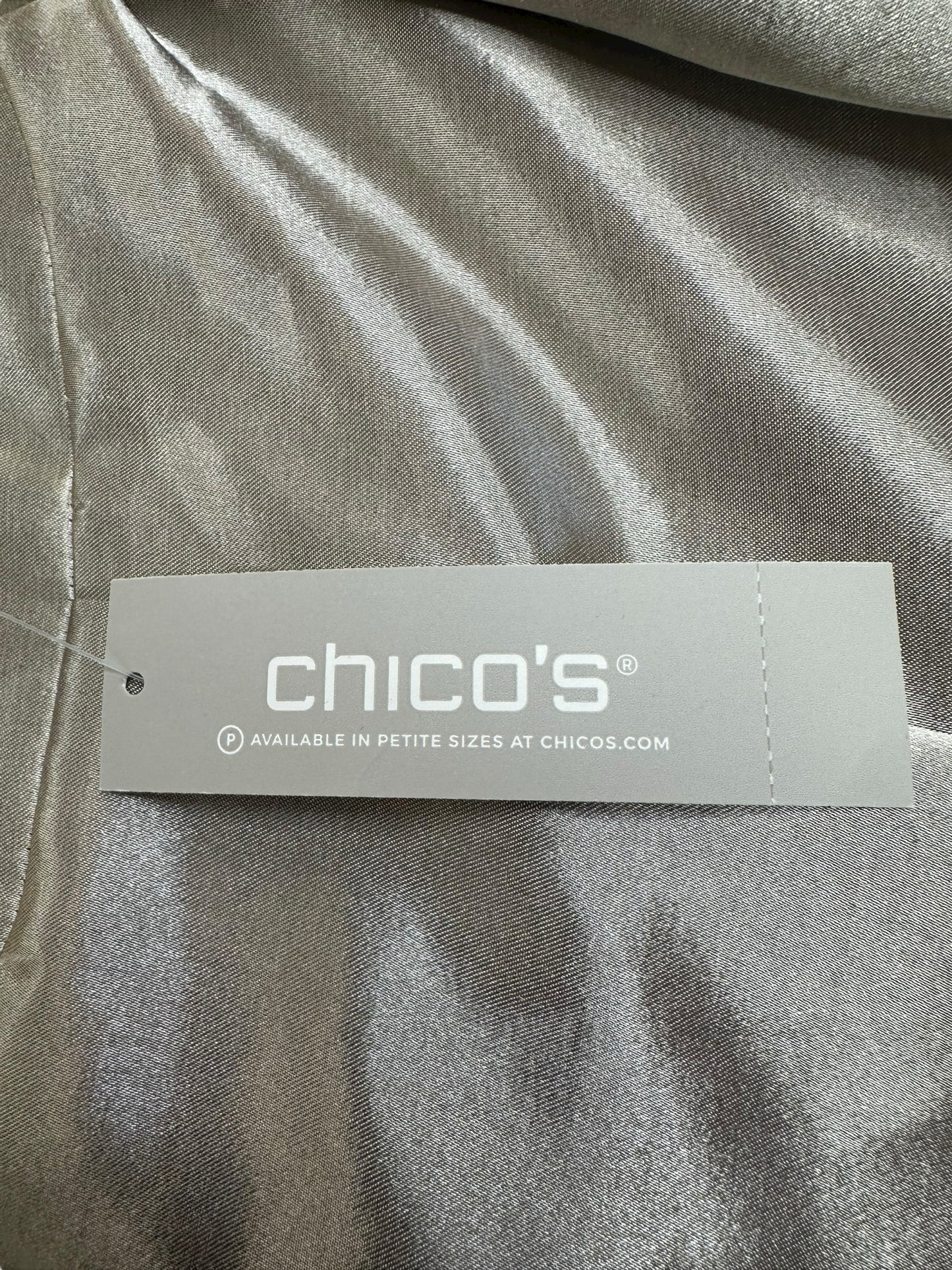 Chico's NWT Pewter Shantung Topper Coat Size 8/10