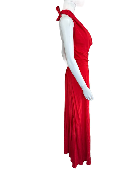 S/W/F Red Maxi Halter Dress Size S
