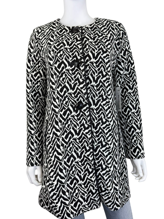 Chico's NWT Zebra Jacquard Topper Coat Size M