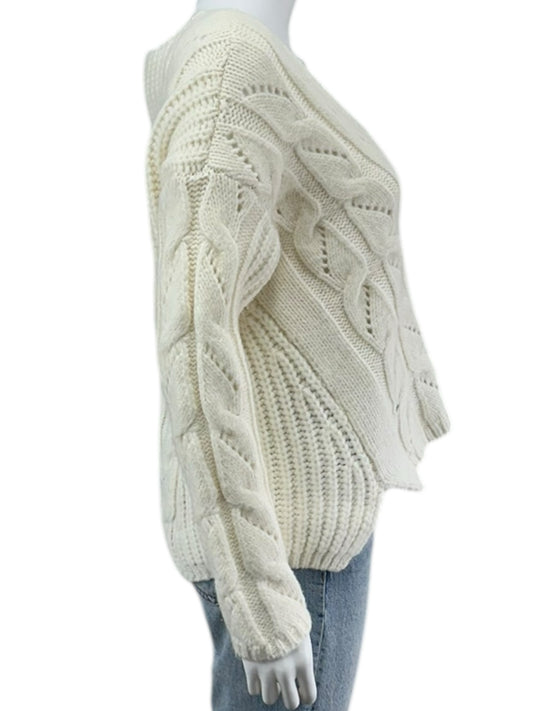 anthropologie NWT Cream Cable Knit Sweater Size XS