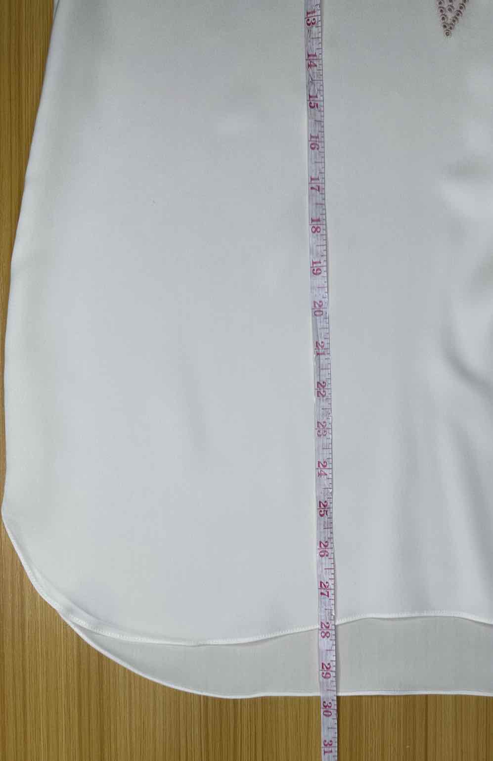 ELIE TAHARI Cream 100% Silk Eyelet Top Size S
