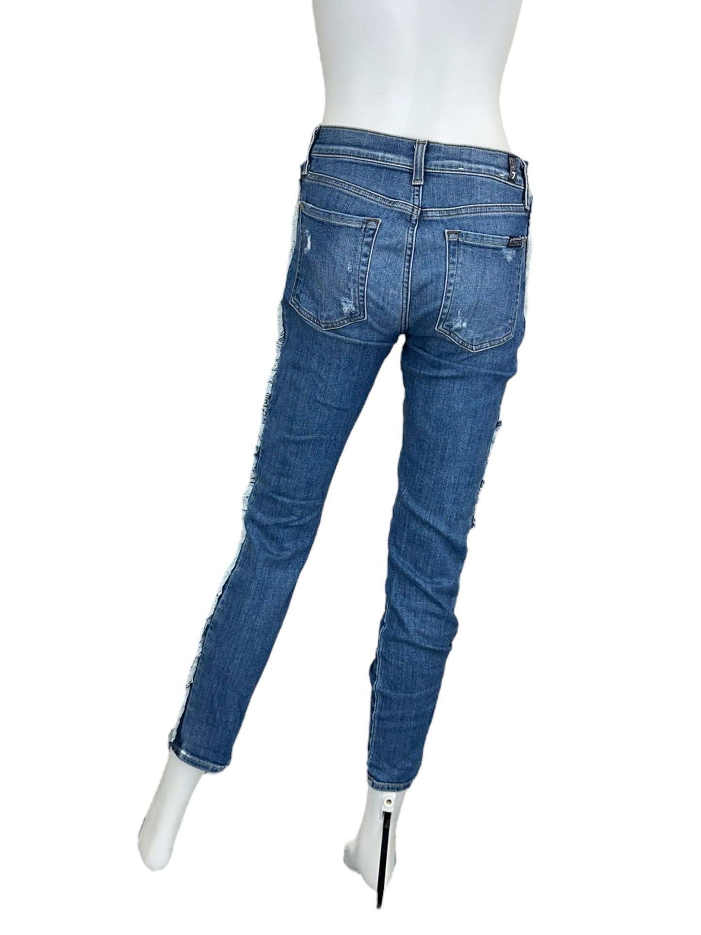 7 for all man kind Frayed Stripe Jeans Size 27