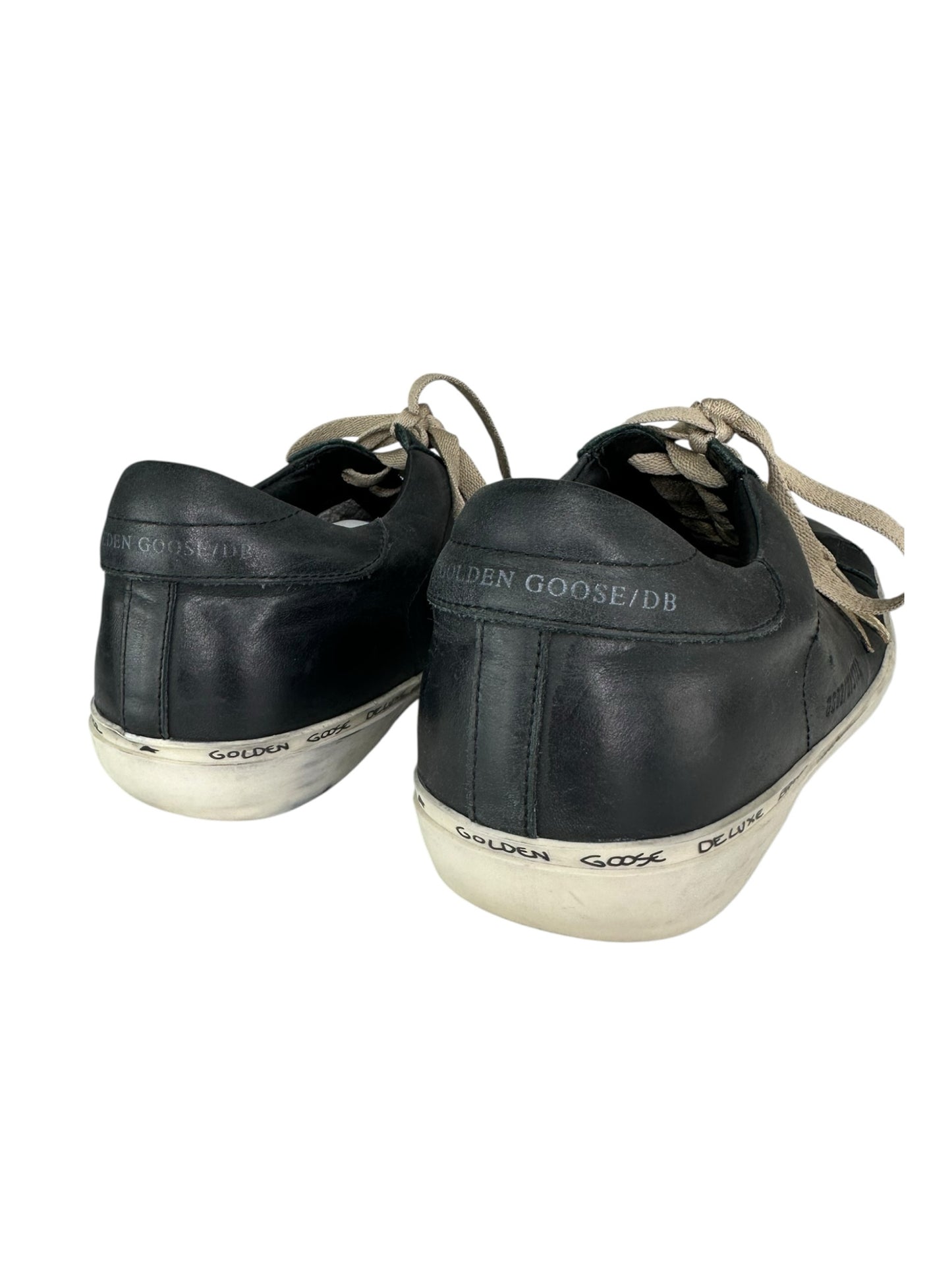 GOLDENGOOSE Black Super-Star Leather Sneakers Size 42