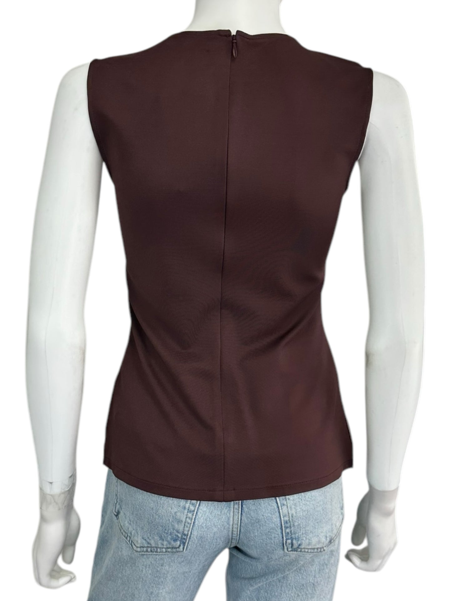 Theory 100% Lamb Leather Burgundy Tank Size 2