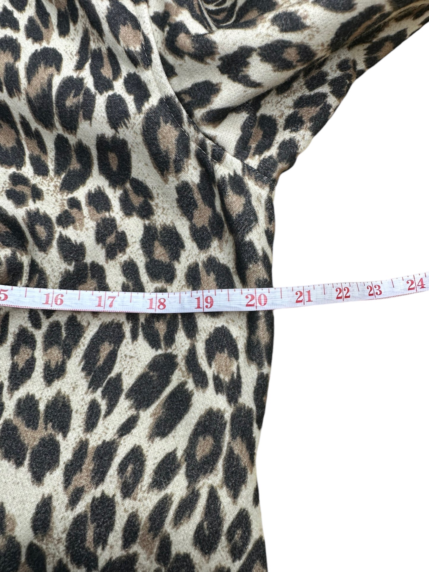 chicos Brown Leopard Print Coat Size S