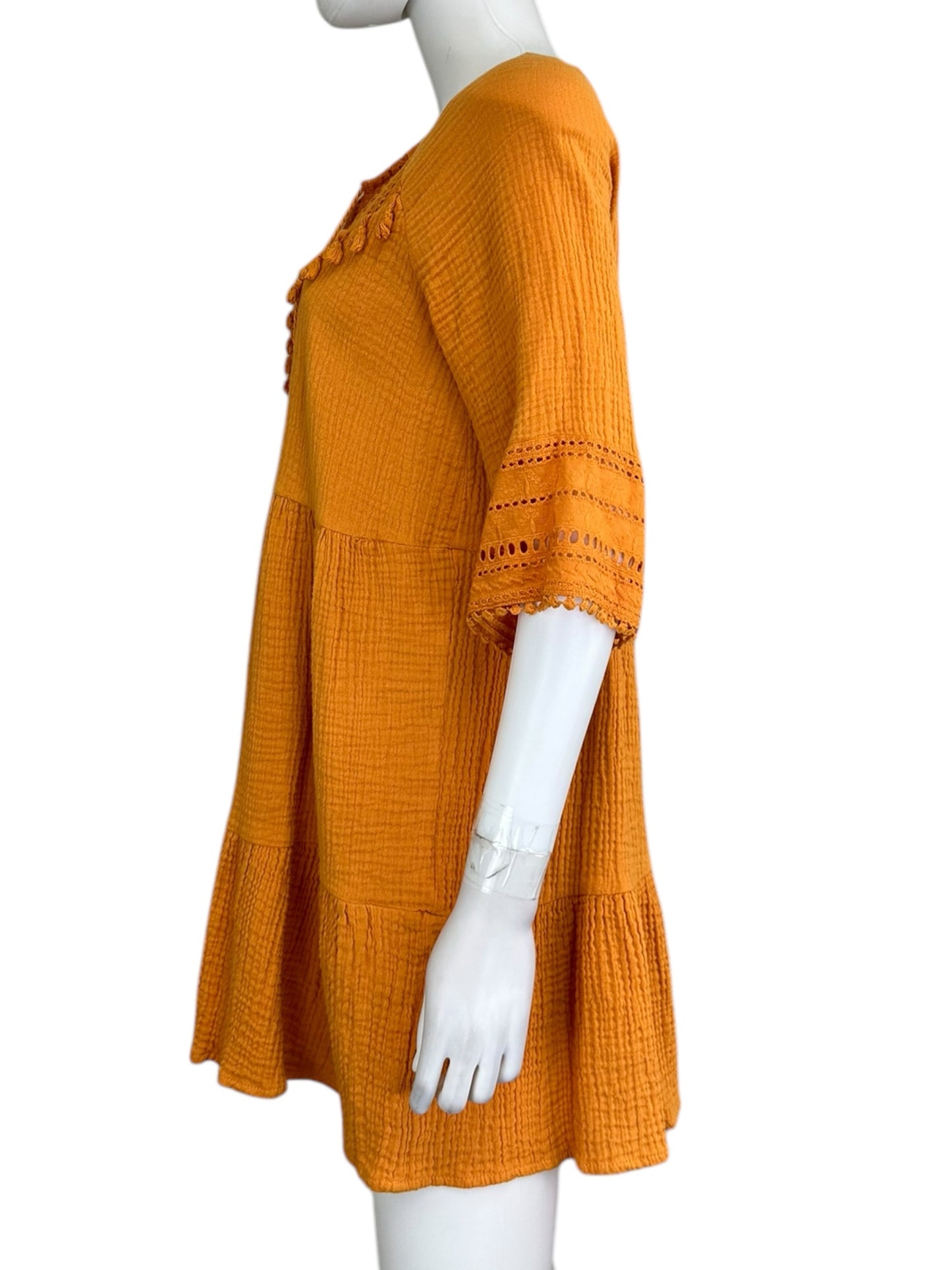 eri + ali Orange Mini Flowy Dress Size SP