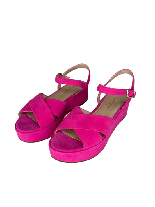 Kate Spade New York Pink Bunton Suede Platform Sandals Size 6