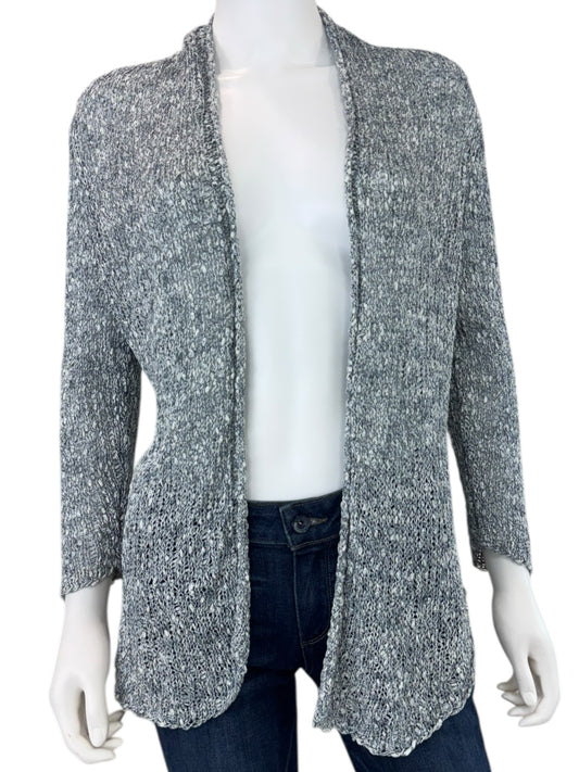 EILEEN FISHER Gray 100% Cotton Sweater Cardigan Size M