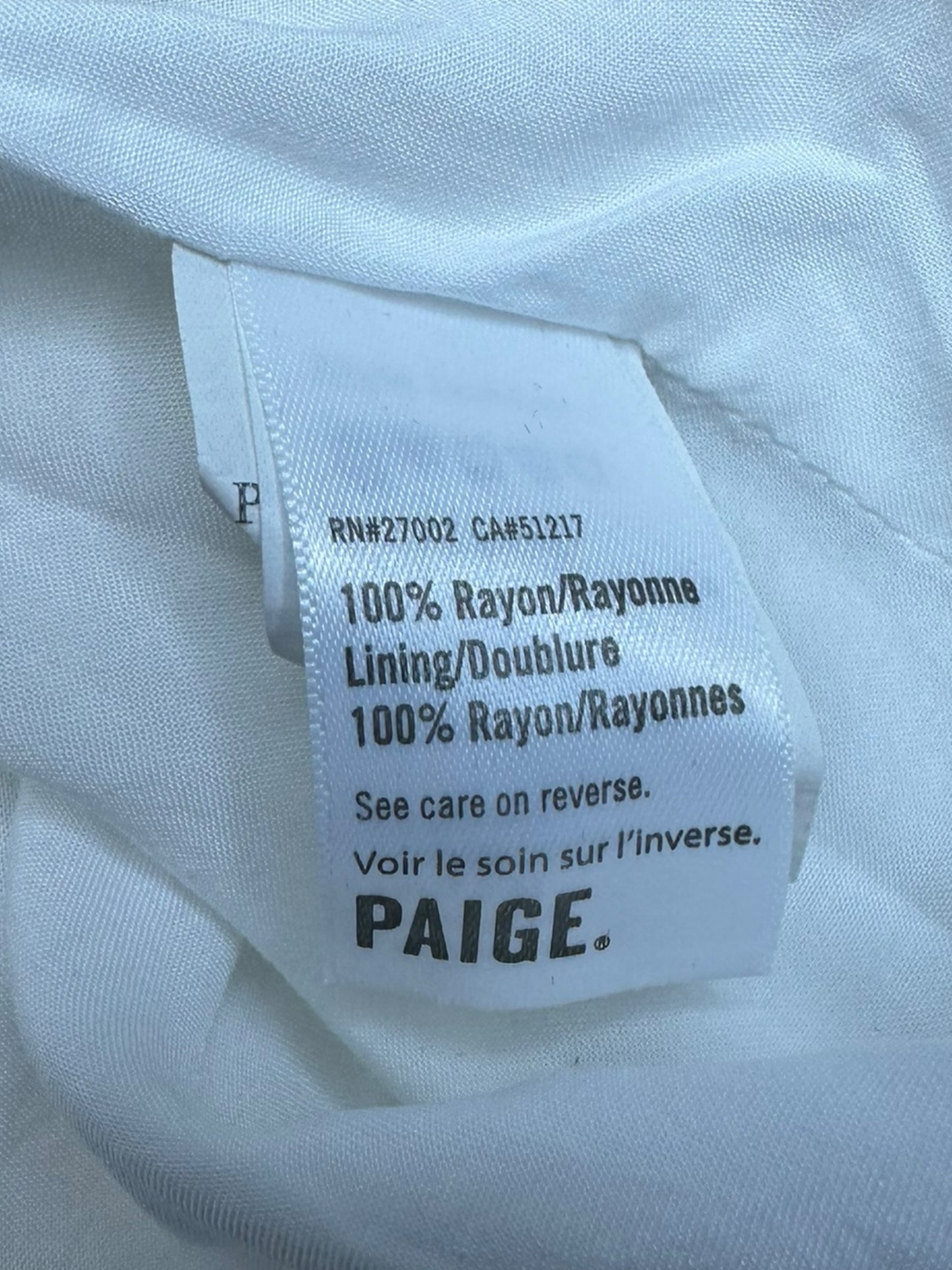 PAIGE White Mini Dress Size XS