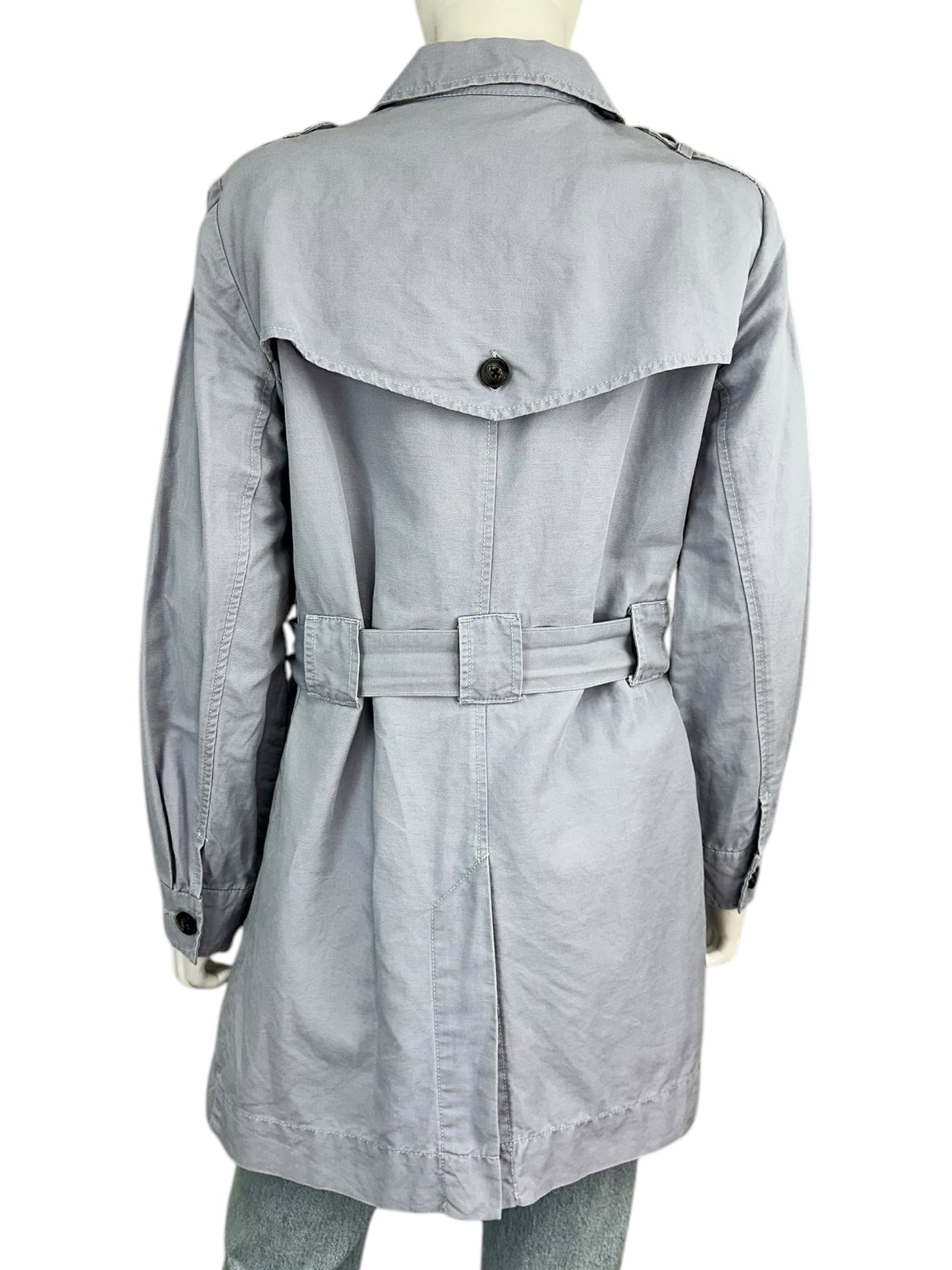 cabi Pastel Blue TANNER Trench Coat Size M