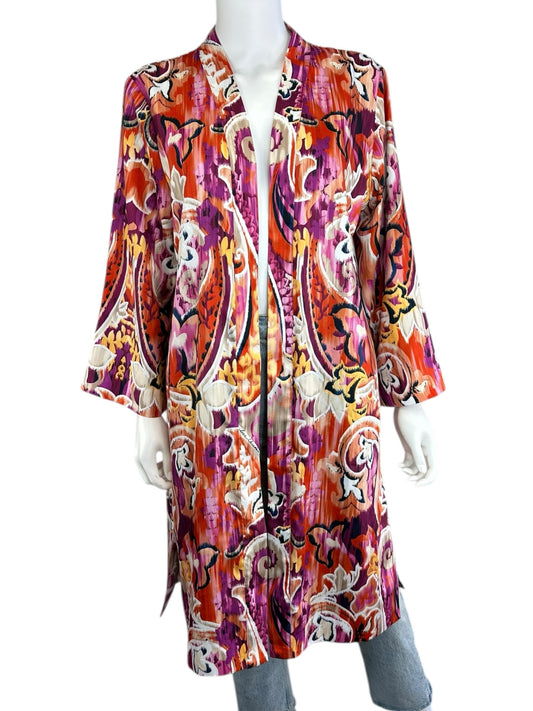 Chico's NWT Paisley Print Duster Cardigan Jacket Size L