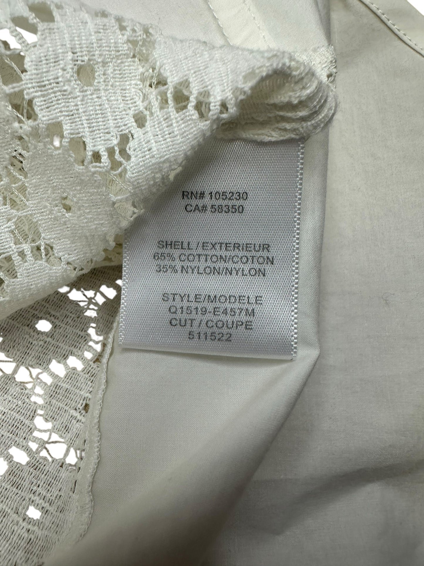 EQUIPMENT White Lace Button Down Tank Size M