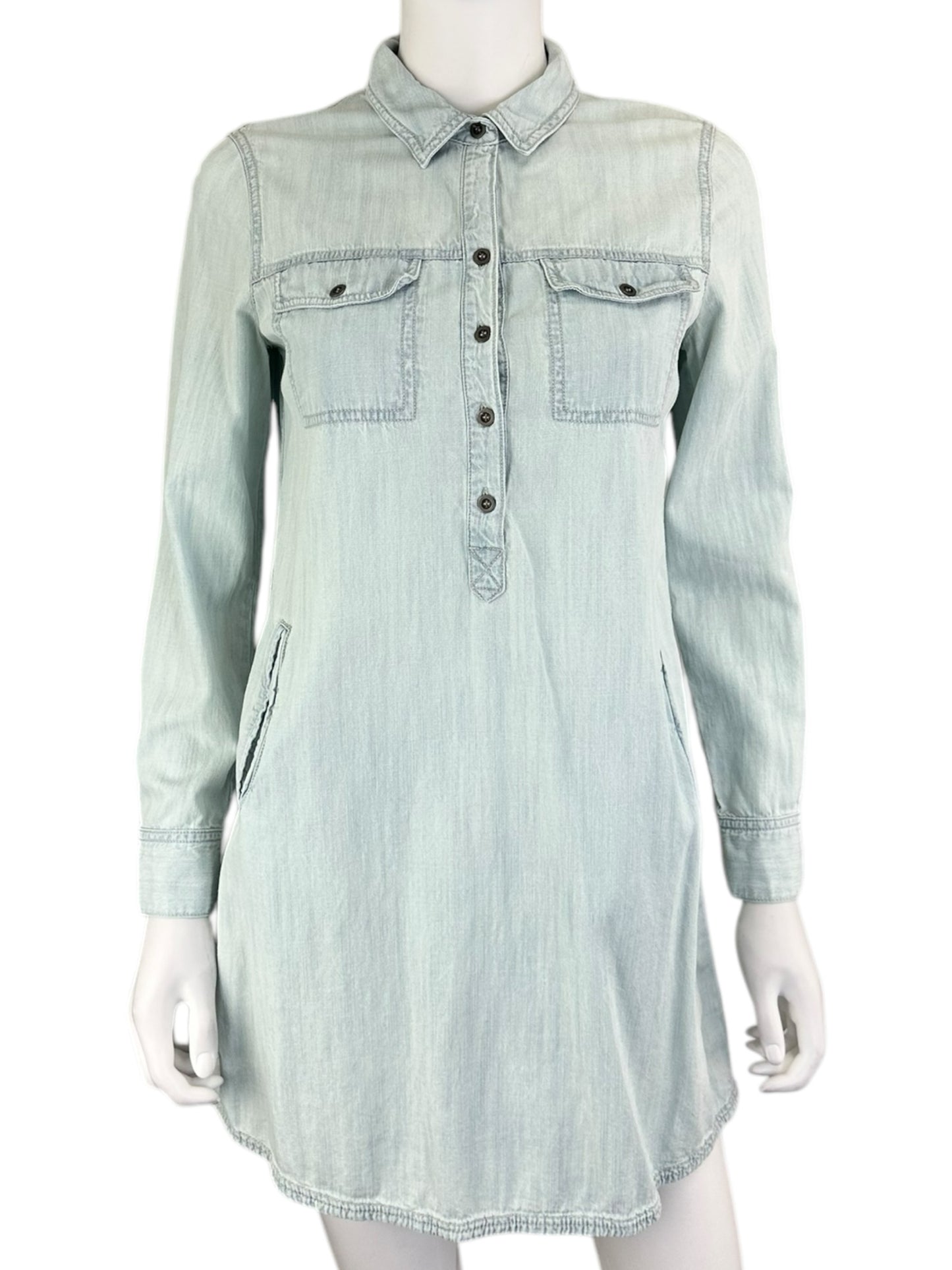 EILEEN FISHER Long Sleeve Button Dress Size XS