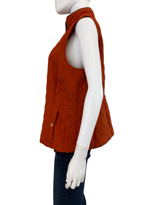 Talbots Orange Quilted Puffer Vest Size LP