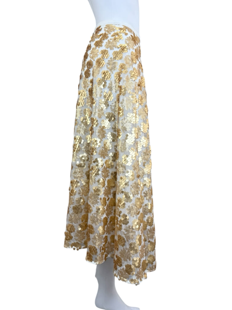 Seen WORN kept NWT Gold Sequin Amanda Midi Skirt Size 10