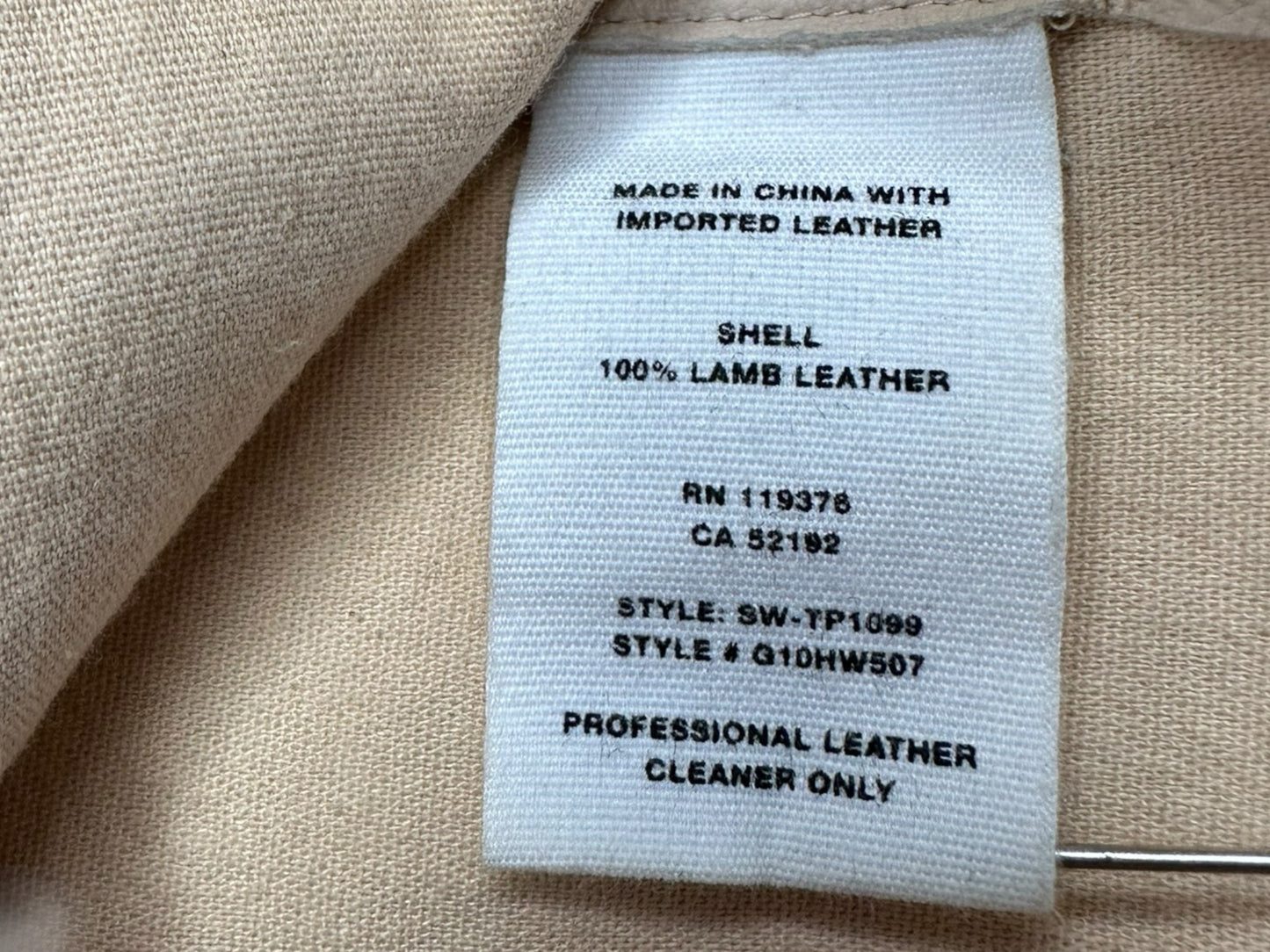 Helmut Lang Beige Lamb Leather Top Size 4