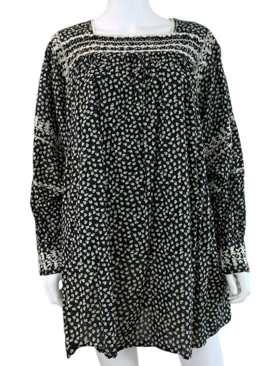Free People Black Floral Mini Dress Size S