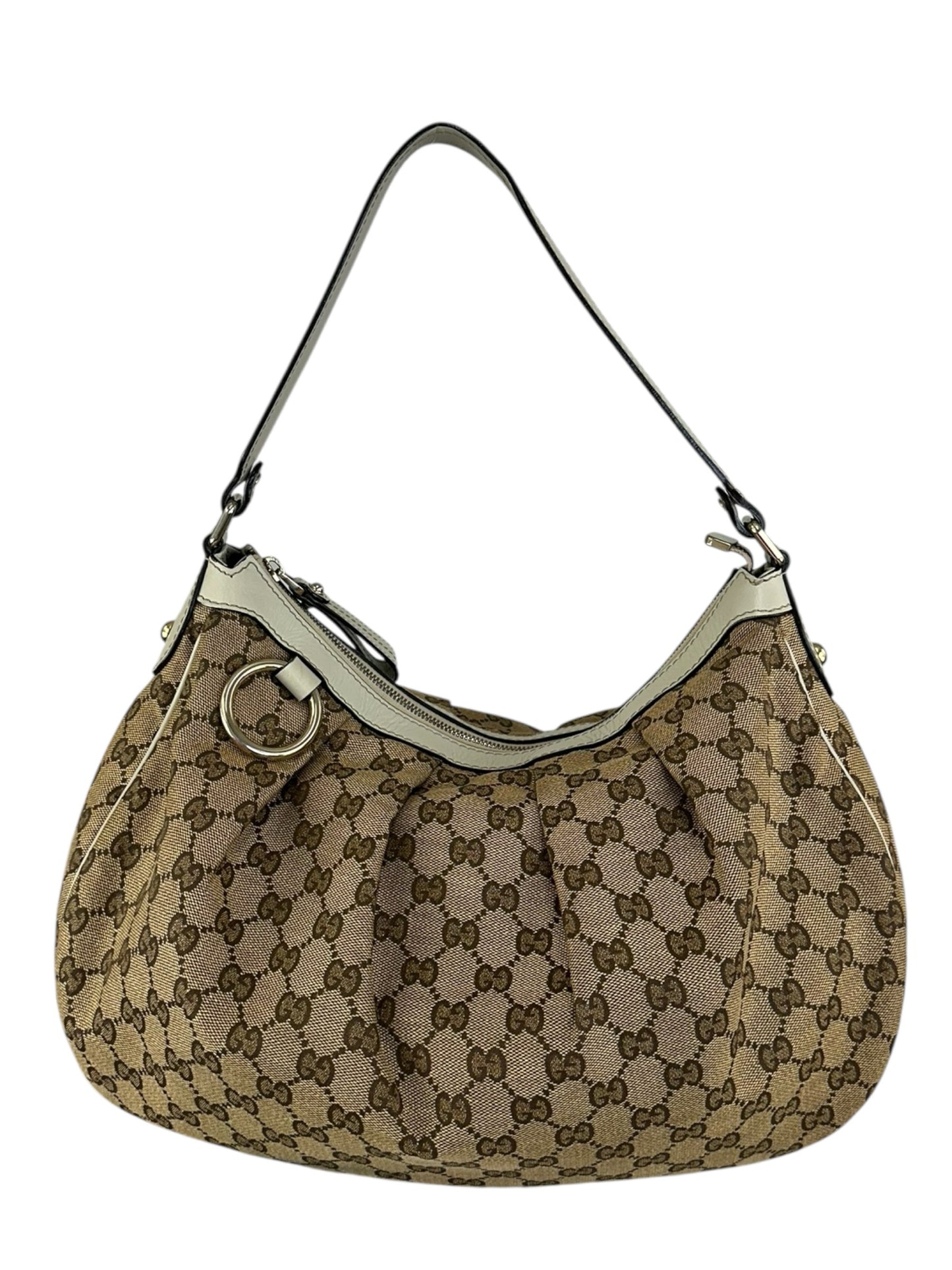 Gucci Tan Medium GG Canvas Sukey Shoulder Bag Designer Handbag