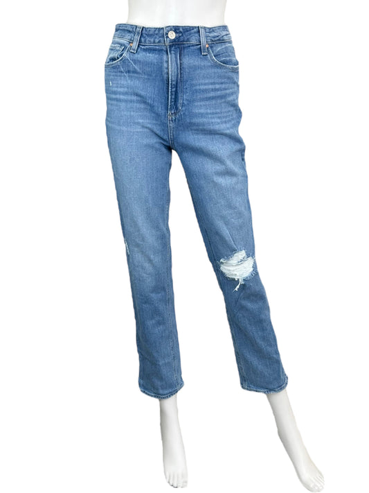 PAIGE Light Wash Sarah Slim Distressed Jeans Size 28