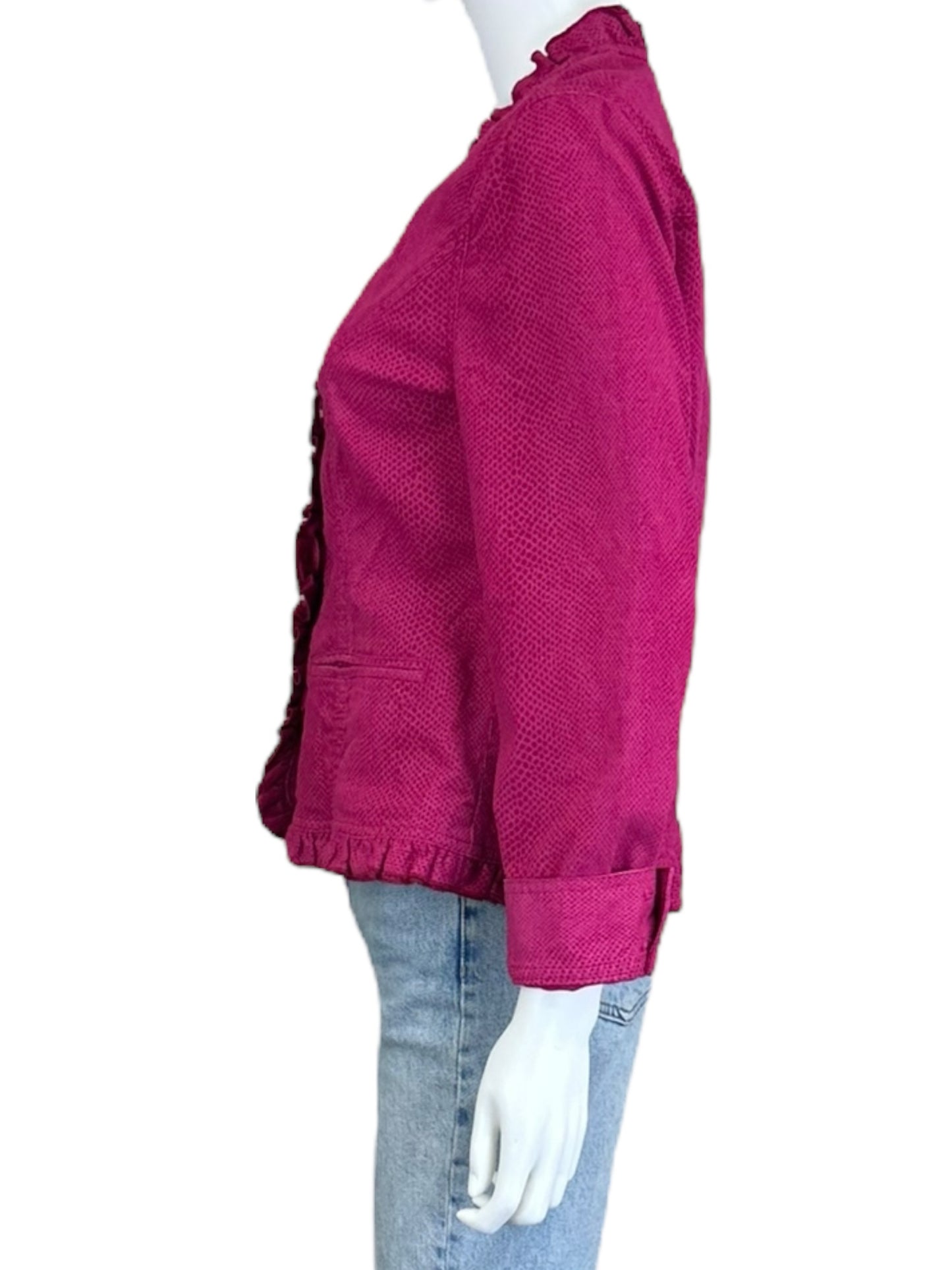 Chico's Pink Vegan Suede Jacket Size S