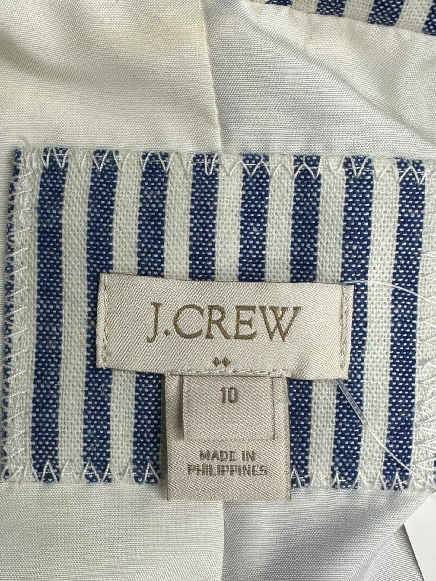 J. Crew Blue and White Striped Blazer Size 10