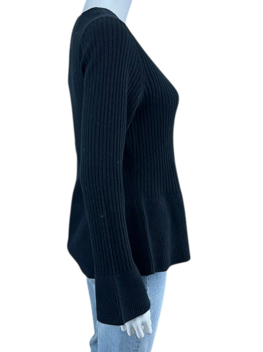 Talbots Black 100% Cashmere Ribbed Sweater Size M