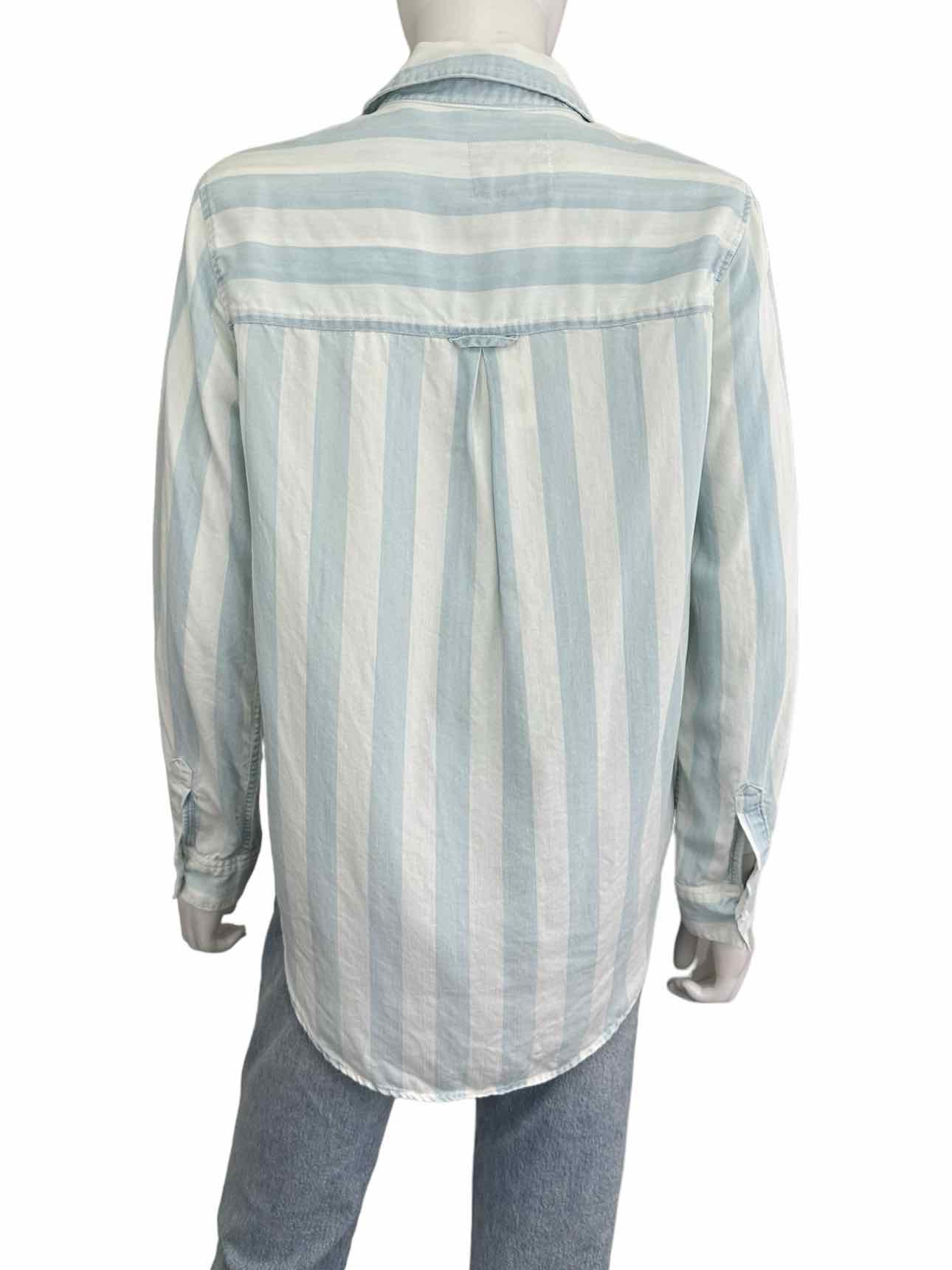 Rails Blue Striped Chambray Top Size S
