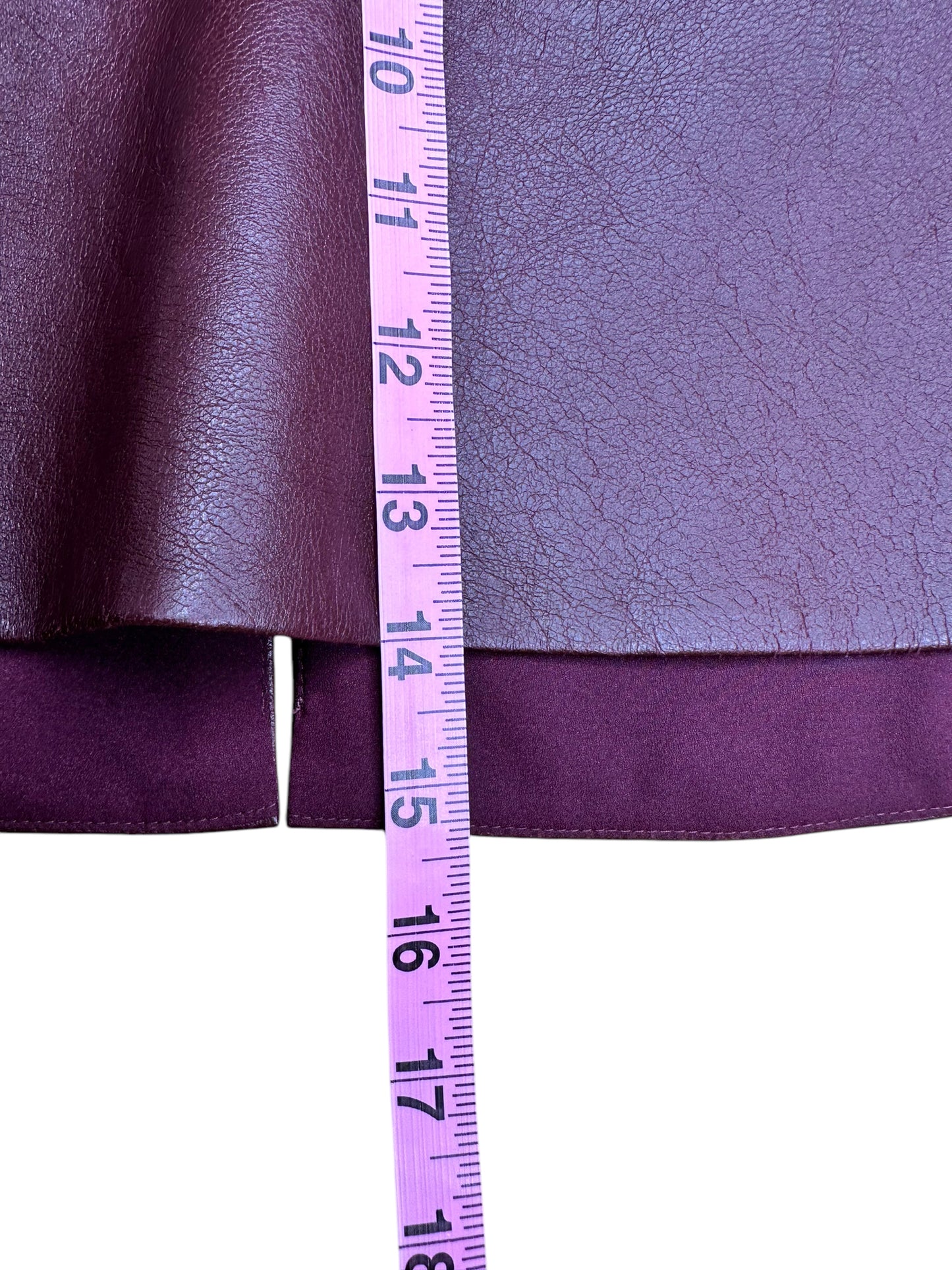BCBGMAXAZRIA Burgundy Vegan Leather Blouse Size L