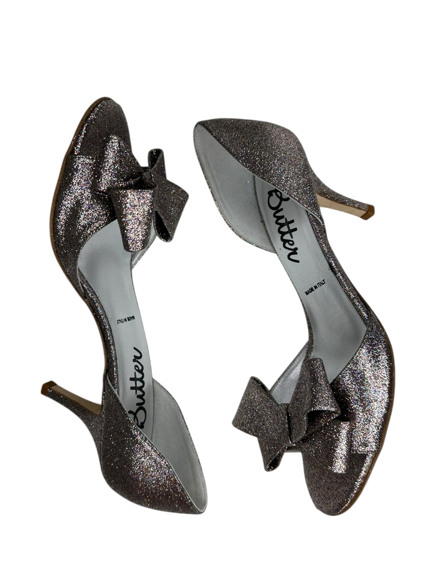 Butter Rose Glitter Bow Cassidy D'Orsay Heels Size 7.5