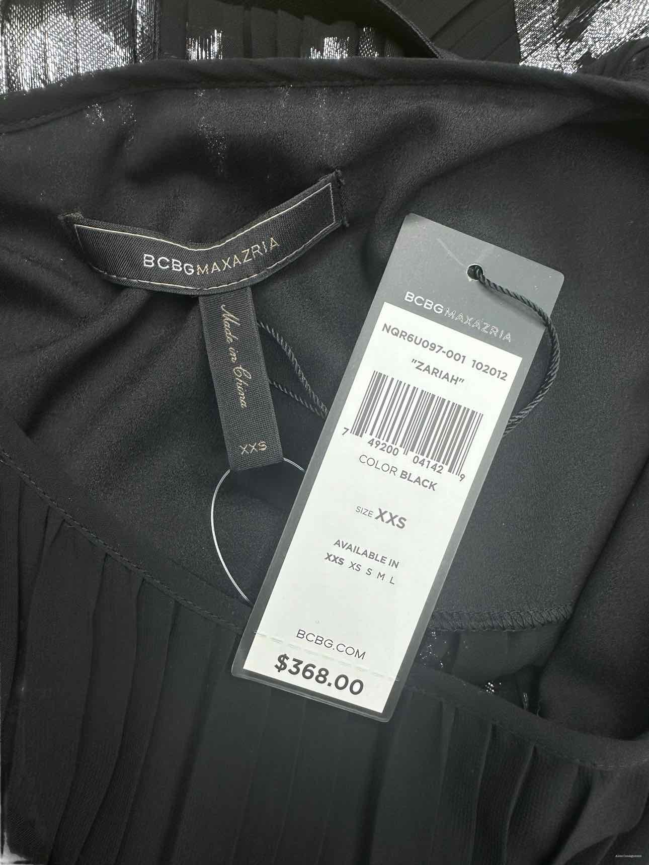 BCBGMAXAZRIA NWT Black ZARIAH Cocktail Midi Dress Size XXS