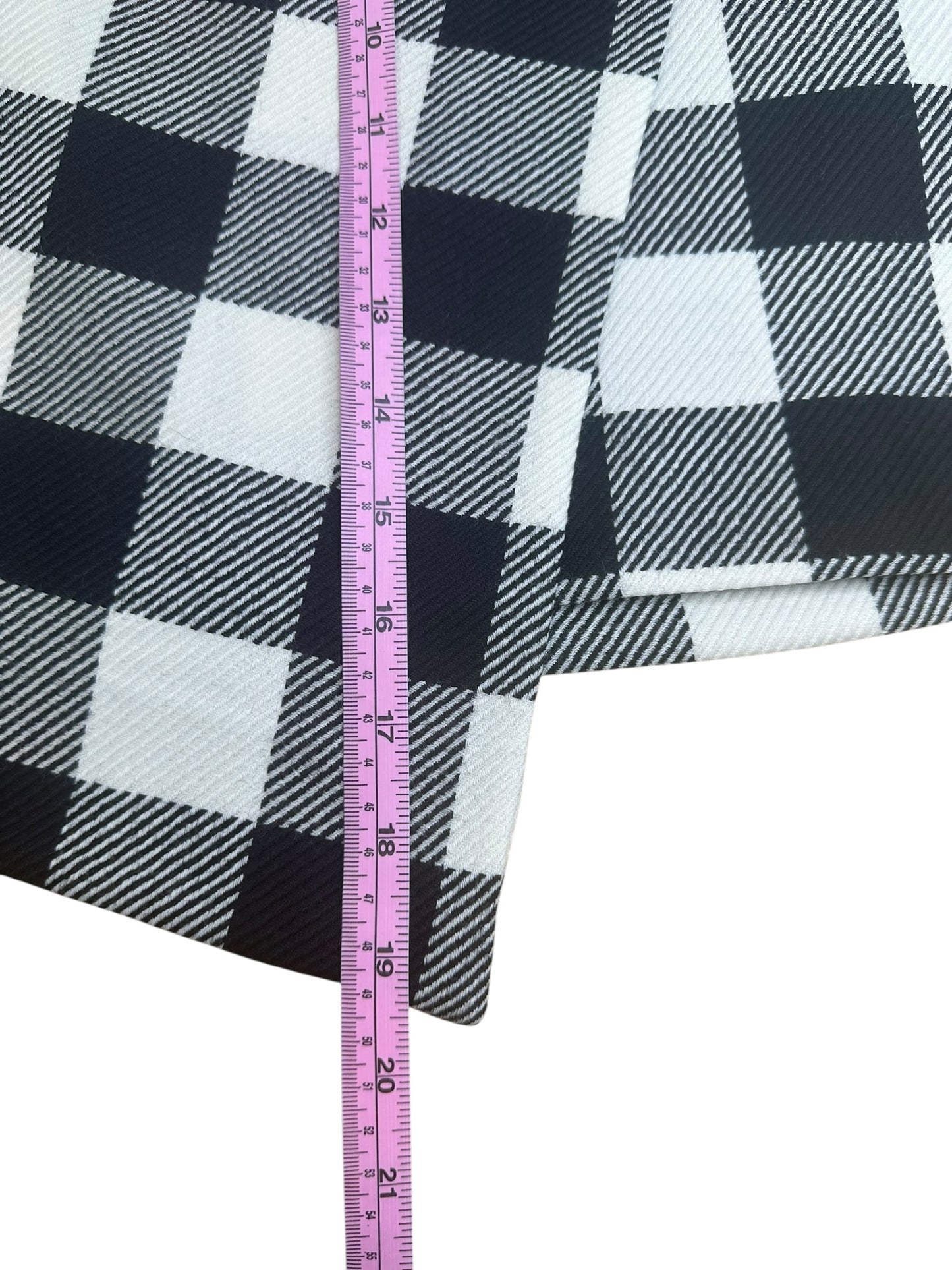 MILLY 100% Virgin Wool Black Plaid Skirt Size 2