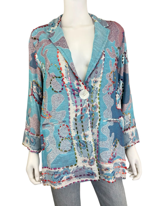 JOHN MARK NWT Jacquard Embroidered Jacket Size S