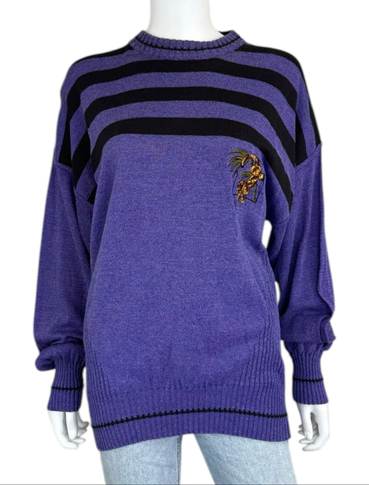 Vintage Luciano Chari Purple Sweater Size M