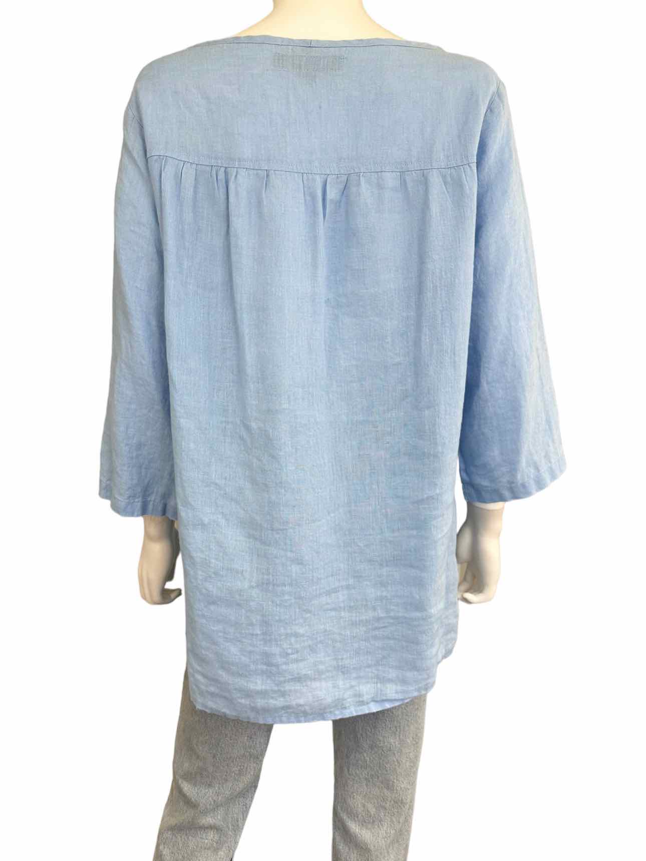 FLAX 100% Linen Powder Blue Tunic Size S