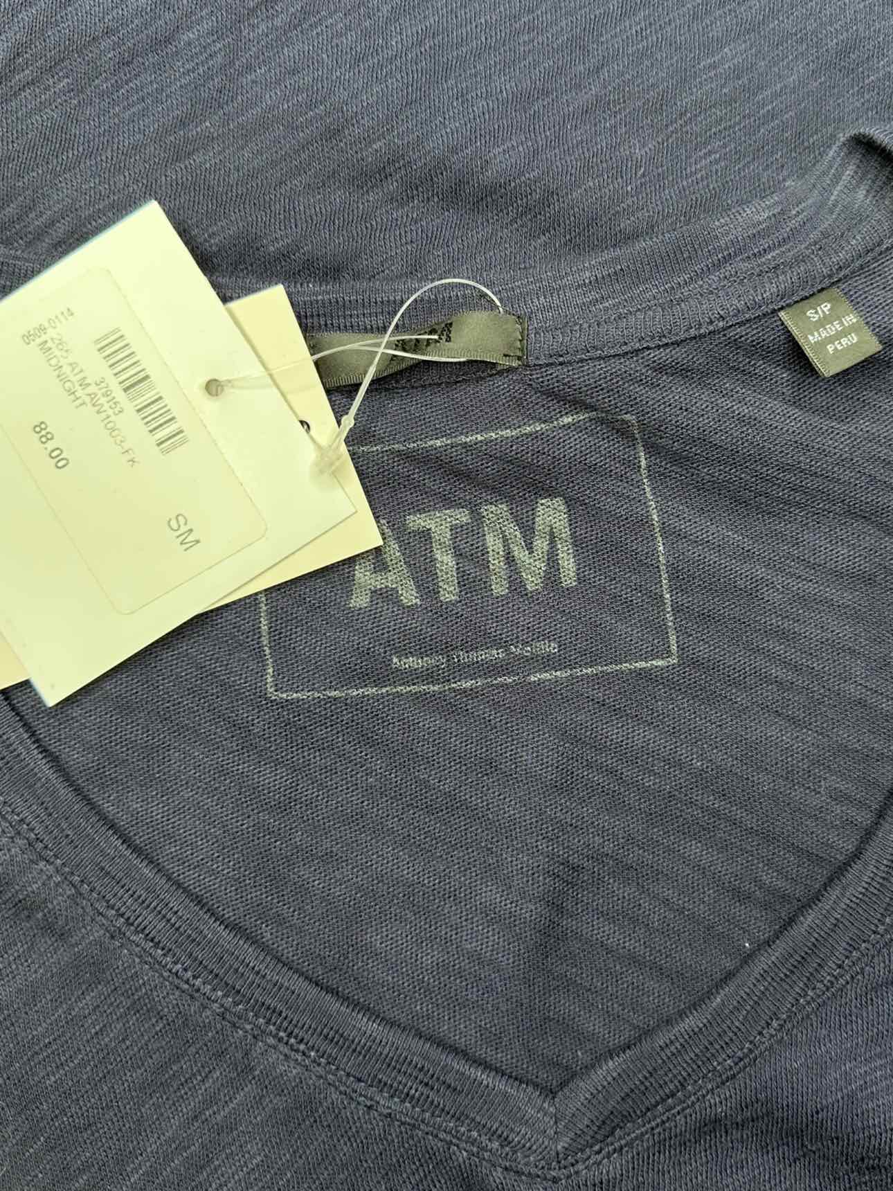 ATM NWT Navy 100% Cotton Knit Top Size S